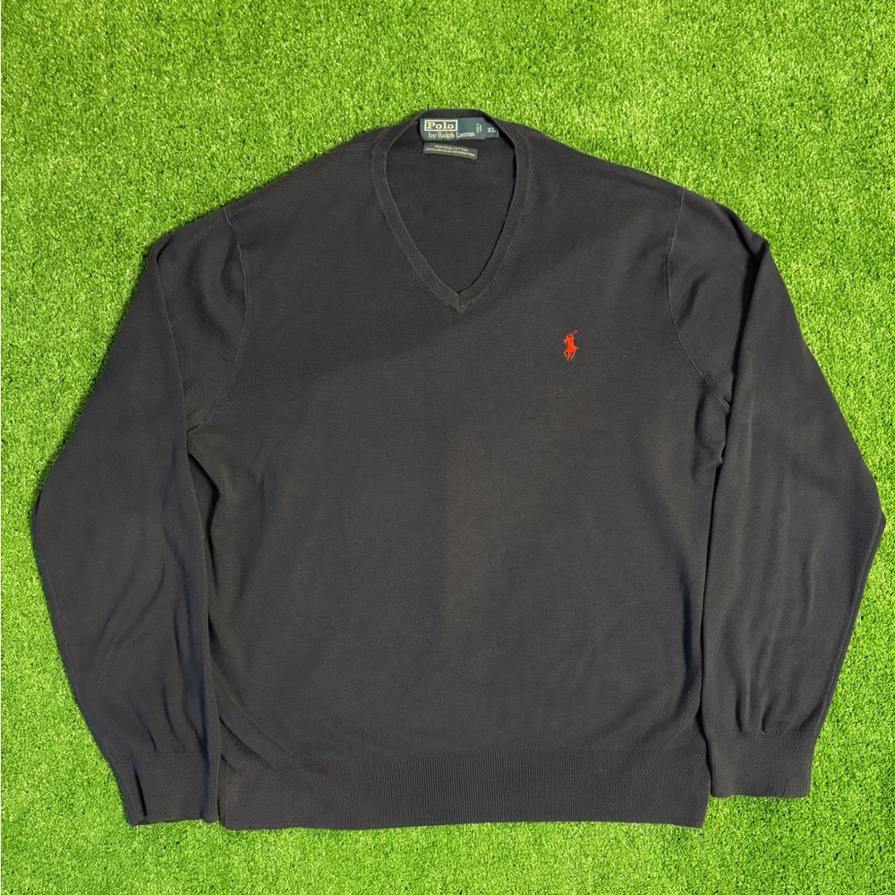 Vintage Polo Ralph Lauren Navy V-Neck Sweater
